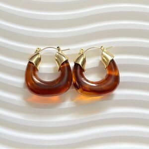 Brown crystal hoop earrings S41